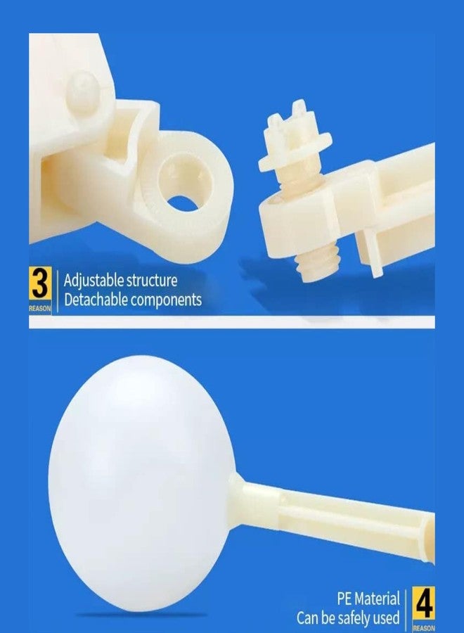 Ennius PVC Ball Cock Set with Aluminum Rod and Ball, Durable Water Float Ballcock Valve for Flush Tank, Toilet Accessory for Home (White Colour). - Image 3